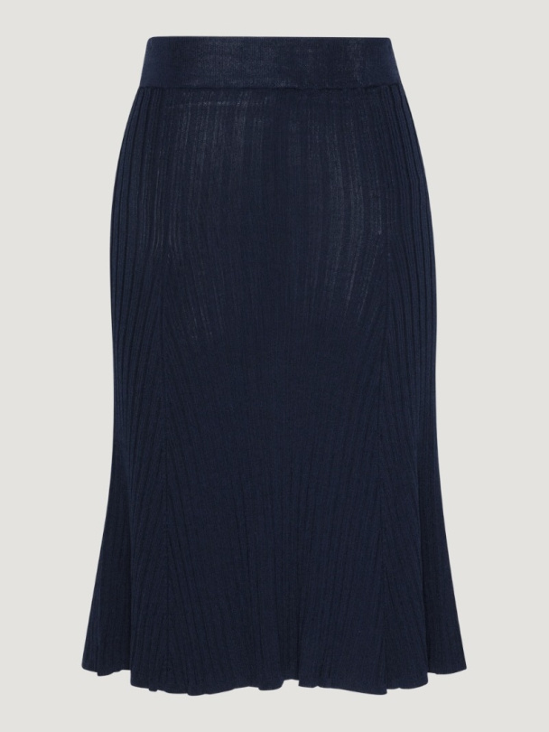 Knit Flared Midi Skirt - Image 3