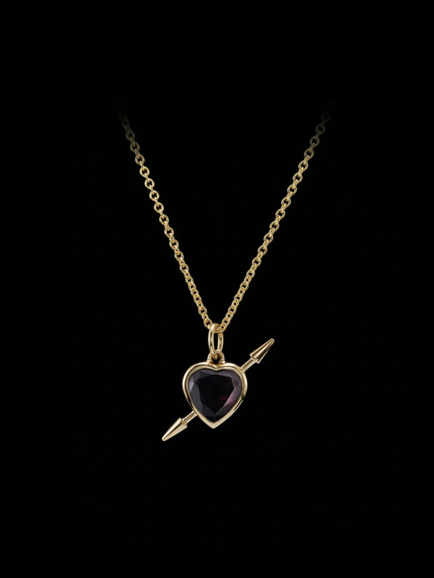 Rebel Love Necklace - Gold-plated Silver - Garnet - Image 1