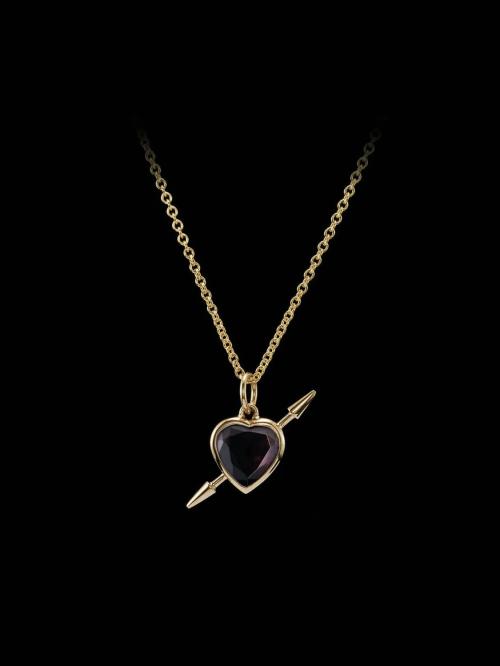 Rebel Love Necklace - Gold-plated Silver - Garnet