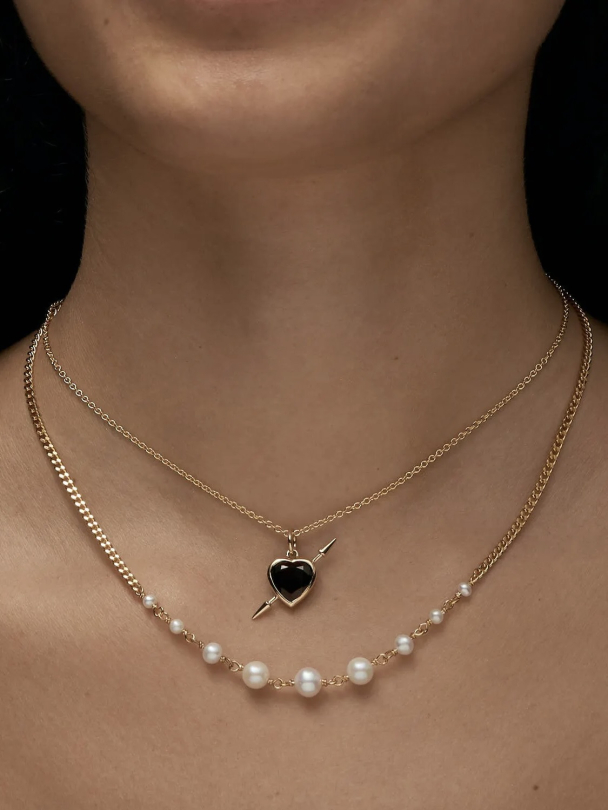 Rebel Love Necklace - Gold-plated Silver - Garnet - Image 2