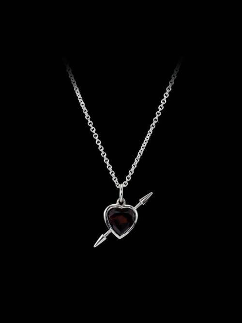 Rebel Love Necklace - Silver - Garnet