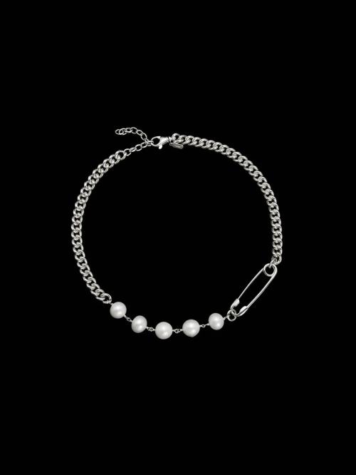 Rebel Necklace - Silver - Freshwater Pearl