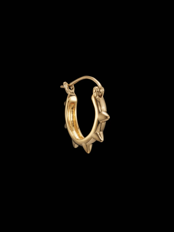Mini Spikey Hoop Earring - Gold-plated Silver - Image 1
