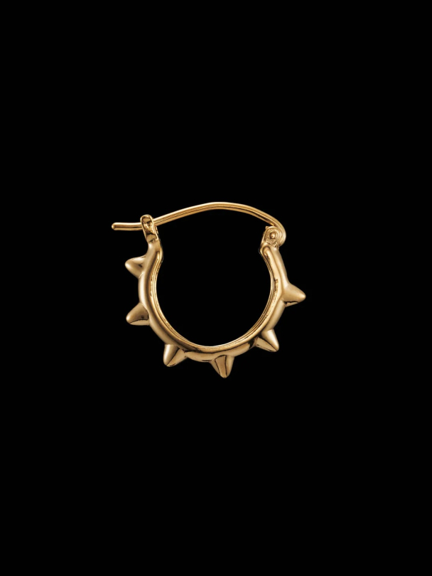 Mini Spikey Hoop Earring - Gold-plated Silver - Image 2