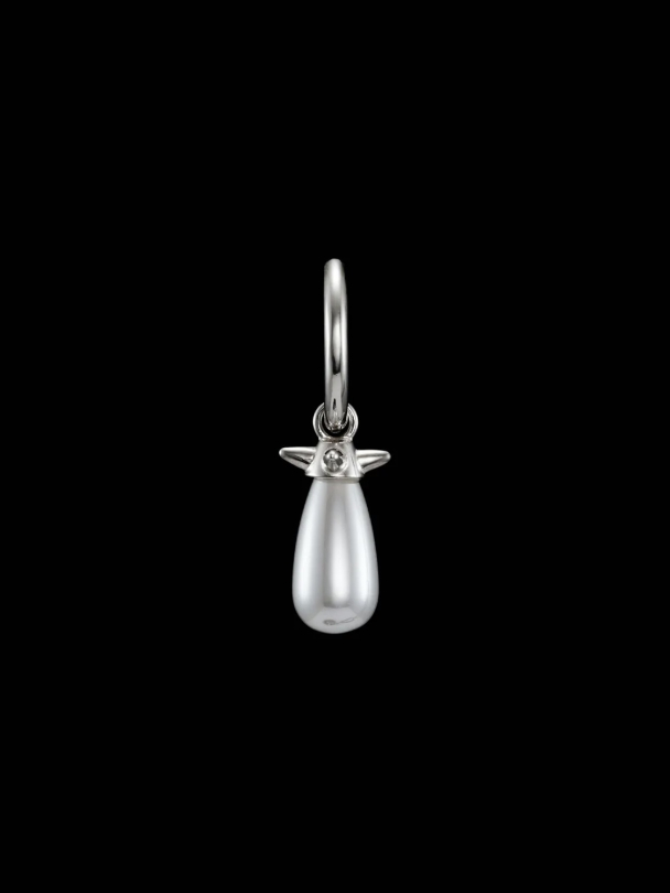 Pearl Tear Earring - Silver - Pearl - Image 3