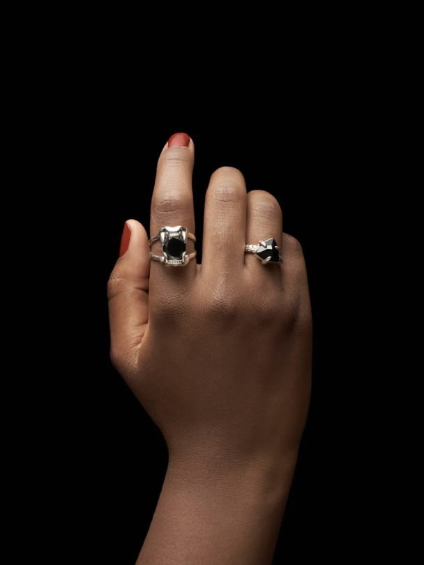 Jaw Stone Ring - Silver - Spinel - Image 3