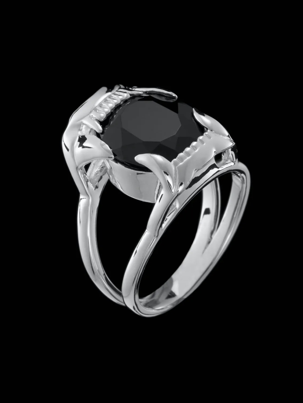 Jaw Stone Ring - Silver - Spinel - Image 4