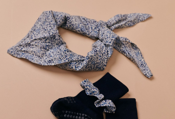 GOBABYGO | Liberty Bandana - Katie and Millie Blue - Image 2