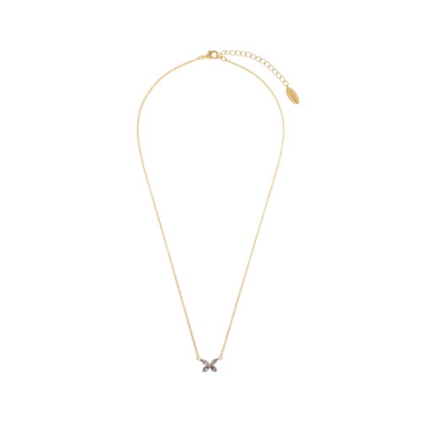 ORELIA Emerald Crystal Butterfly Necklace - Image 3