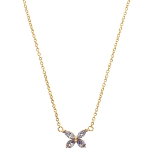 ORELIA Emerald Crystal Butterfly Necklace - Image 1