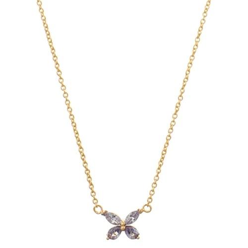 ORELIA Emerald Crystal Butterfly Necklace