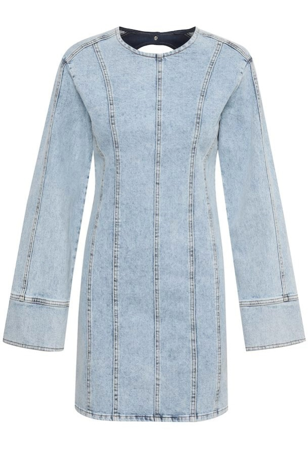 Janice Short Dress - Washed Mid Blue  - Image 4