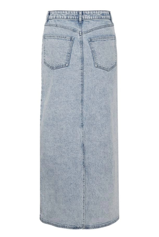 Janice Long Skirt - Washed Mid Blue  - Image 4