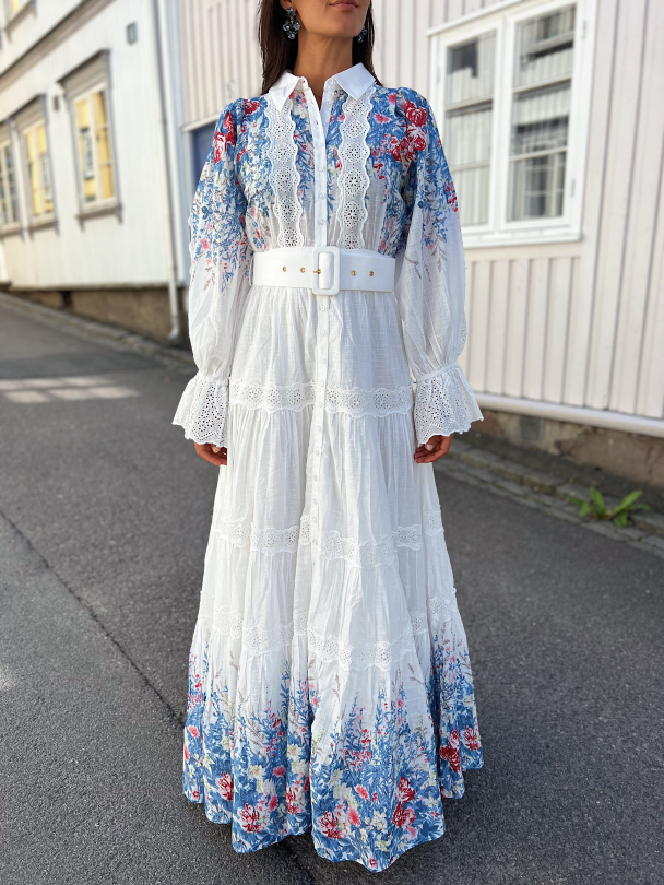 Cotton Slub Maxi Dress - Blue Field - Image 1