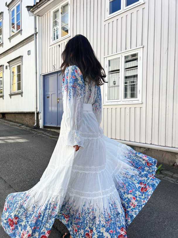 Cotton Slub Maxi Dress - Blue Field - Image 7