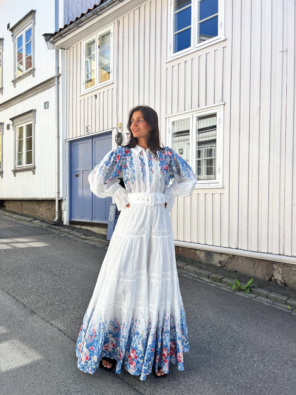 Cotton Slub Maxi Dress - Blue Field - Image 8