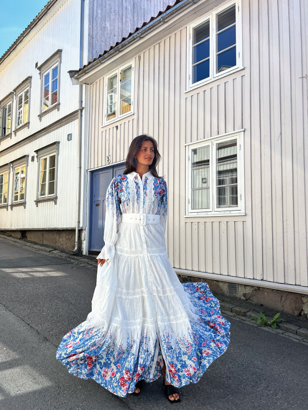 Cotton Slub Maxi Dress - Blue Field - Image 9