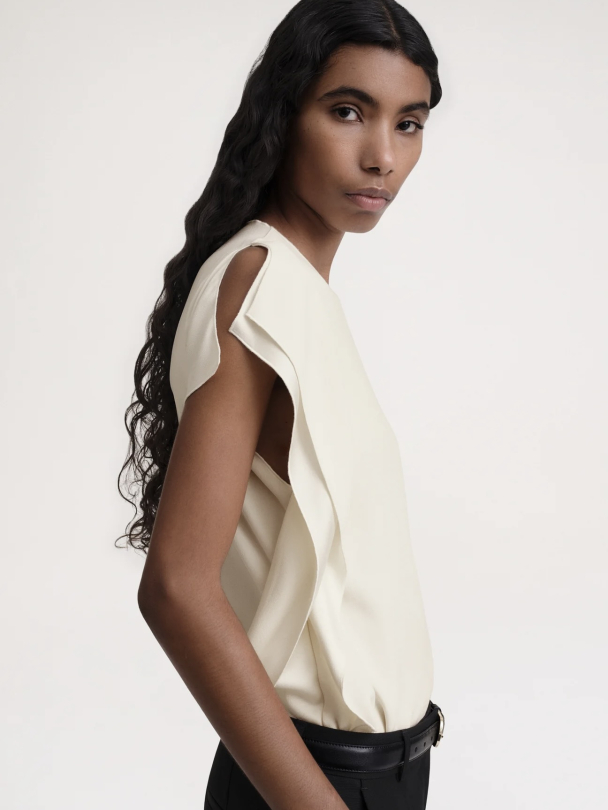 Side-Drape Crepe Top - Image 1