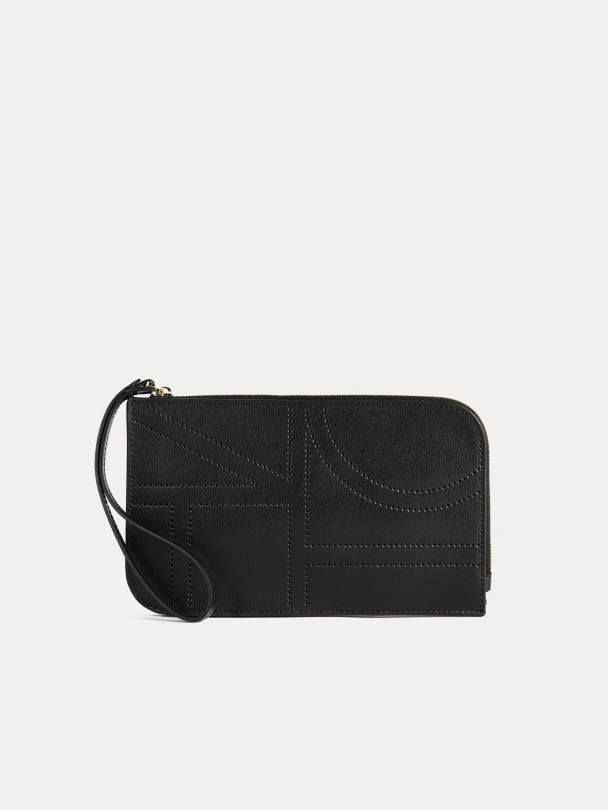 Monogram Leather Wristlet Pouch - Image 1