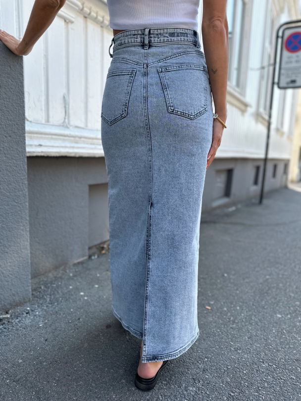 Janice Long Skirt - Washed Mid Blue  - Image 6