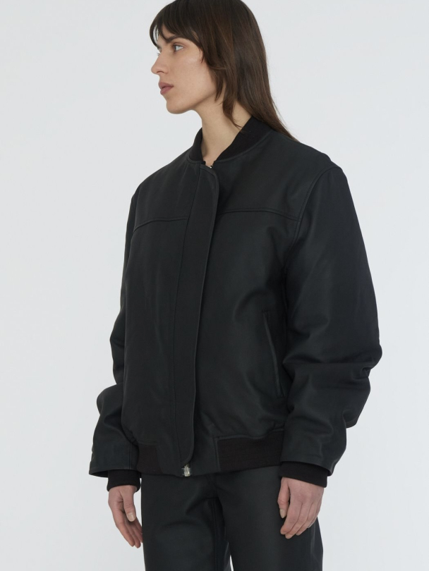Leather Bomber Jacket - Image 3