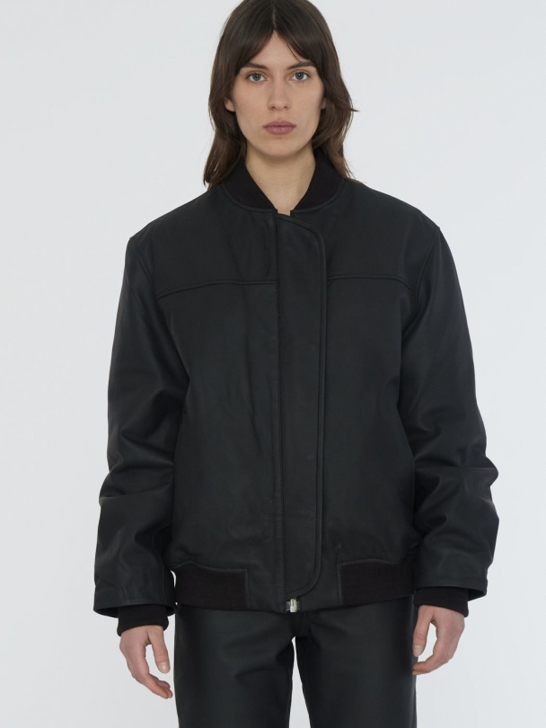 Leather Bomber Jacket - Image 1