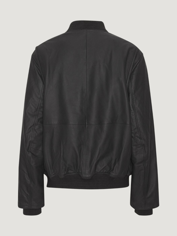 Leather Bomber Jacket - Image 6