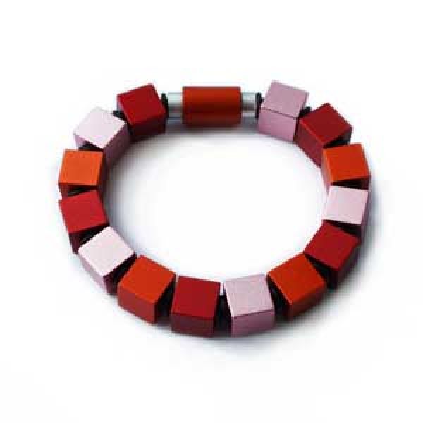 Apero Würfel - Stort rødt, rosa og oransje armbånd