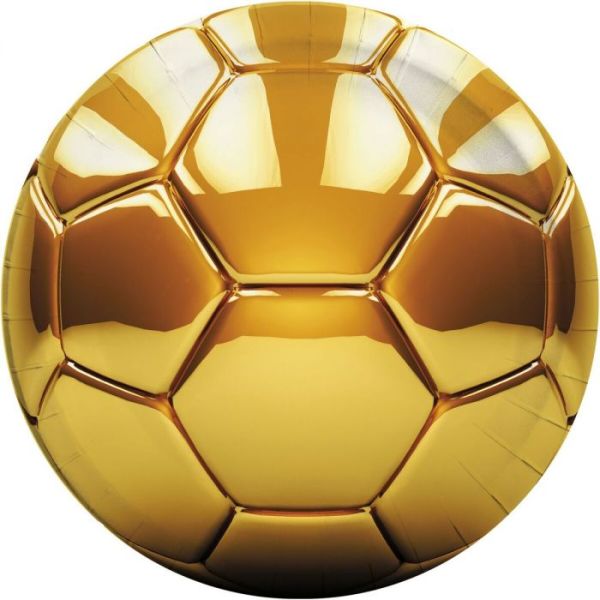 Papptallerken, FOTBALL GULL, 23 cm