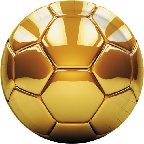 Papptallerken, FOTBALL GULL, 23 cm