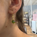 Forgylt sølv øreheng - Grønn glassperler