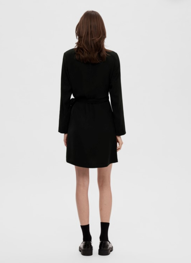 Patricia Short Wrap Dress - Black  - Image 3