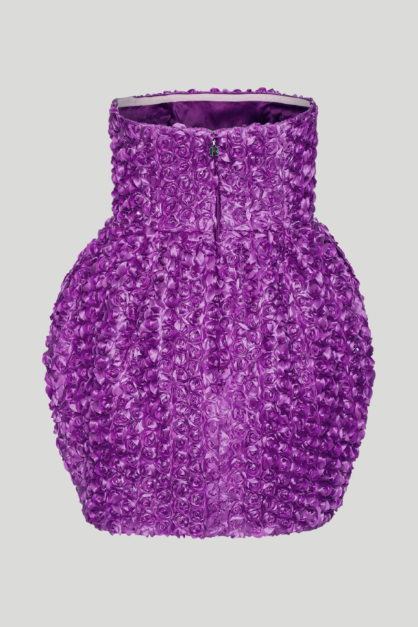 3D Flower Mini Dress - Purple Cactus Flower  - Image 7