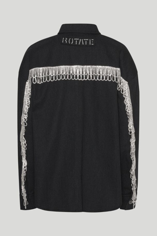 Twill Oversize Shirt - Black  - Image 2