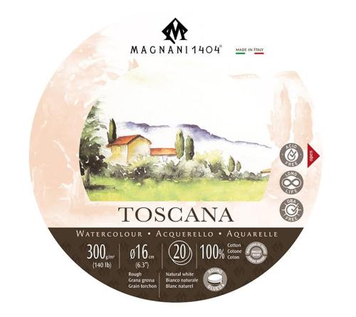 Magnani Toscana Watercolour Rough 300g 20ark – Rund 16cm