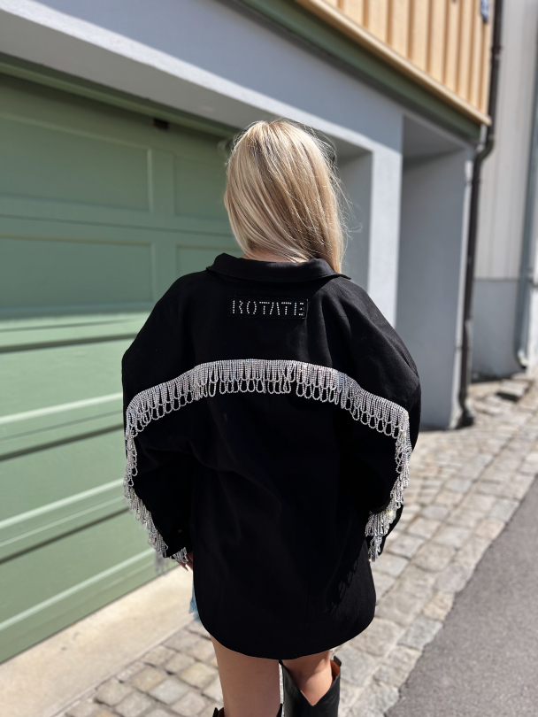 Twill Oversize Shirt - Black  - Image 8