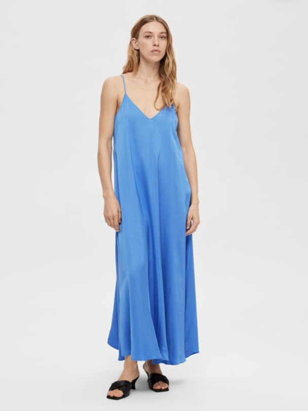 Thea Ankle Satin Strap Dress - Nebulas Blue  - Image 3