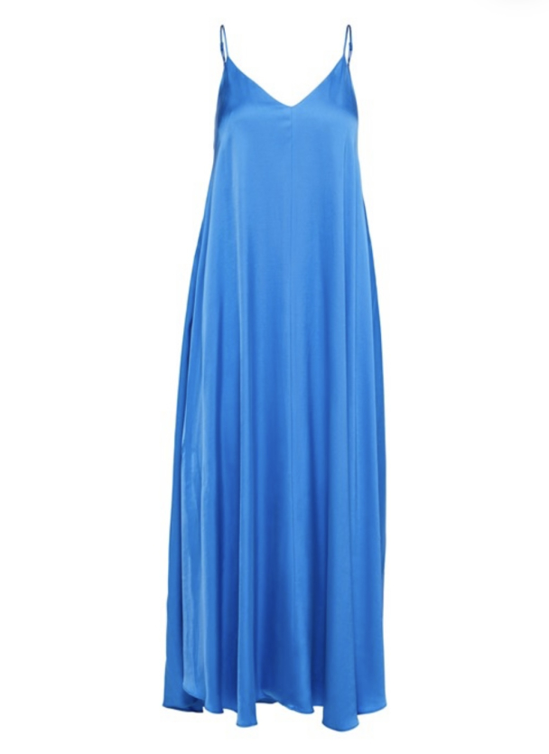 Thea Ankle Satin Strap Dress - Nebulas Blue  - Image 6