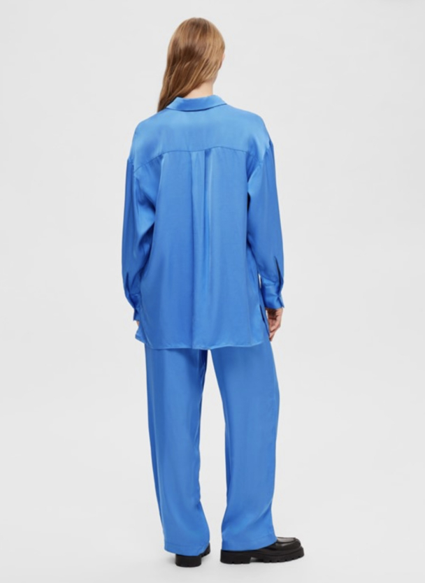 Thea Satin Shirt - Nebulas Blue  - Image 3