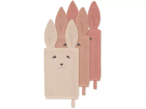 Vaskekluter 3pk, Rose Bunny - Konges Sløjd