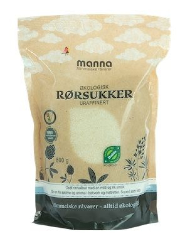 Manna Rørsukker Uraffinert, gyldent 800 gr