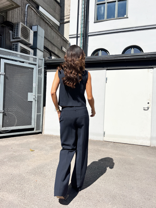 Rita Wide Pant - Dark Sapphire/Melange - Image 3