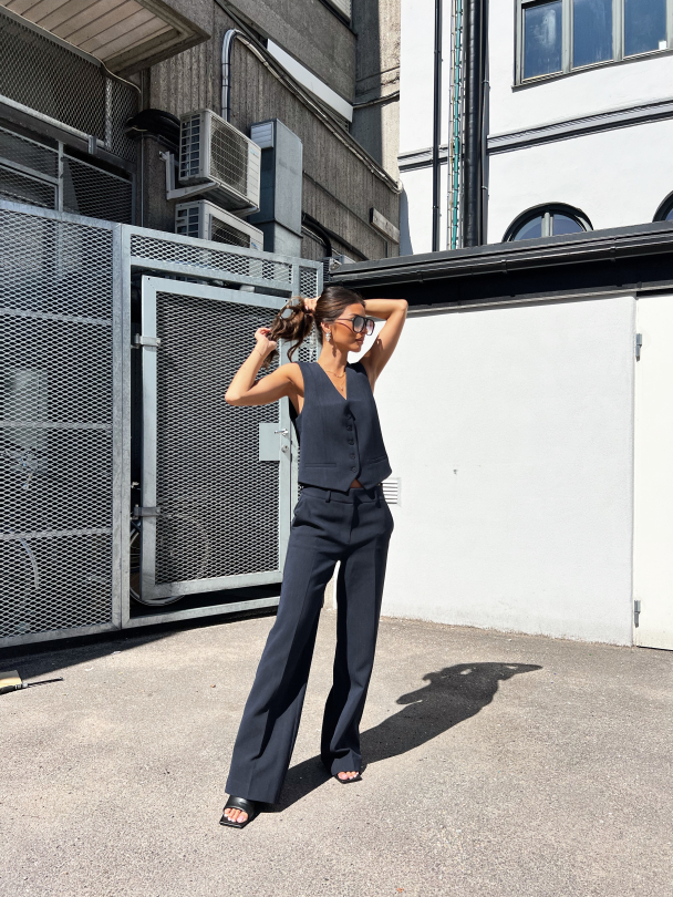 Rita Wide Pant - Dark Sapphire/Melange - Image 7