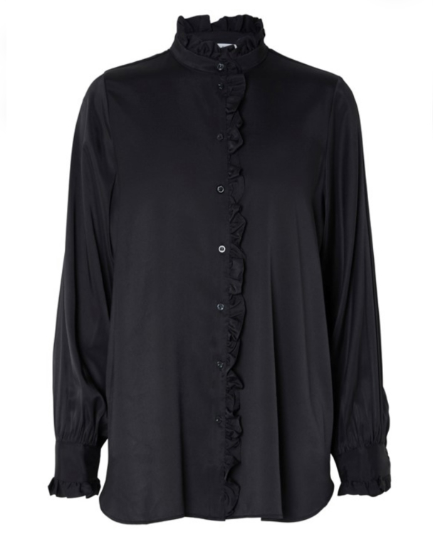 Martina Ruffled Shirt - Black  - Image 5