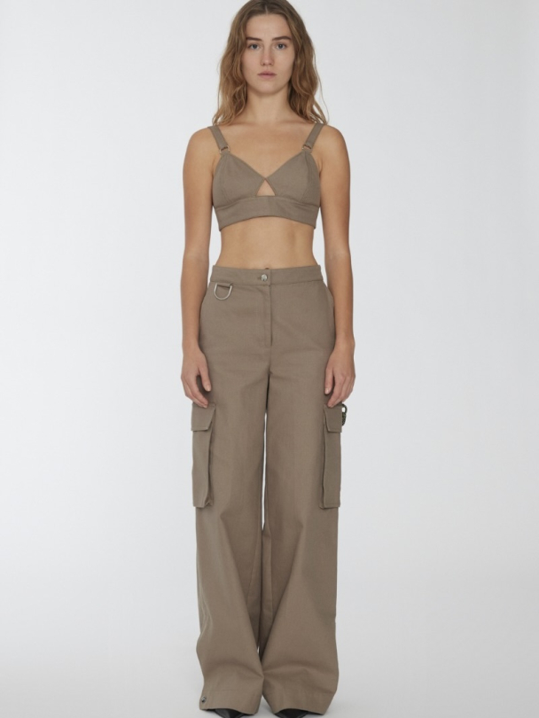 Canvas Wide Cargo Pants - Image 1