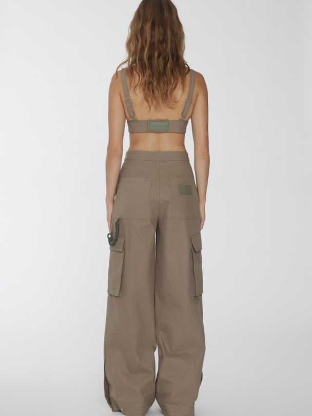 Canvas Wide Cargo Pants - Image 5