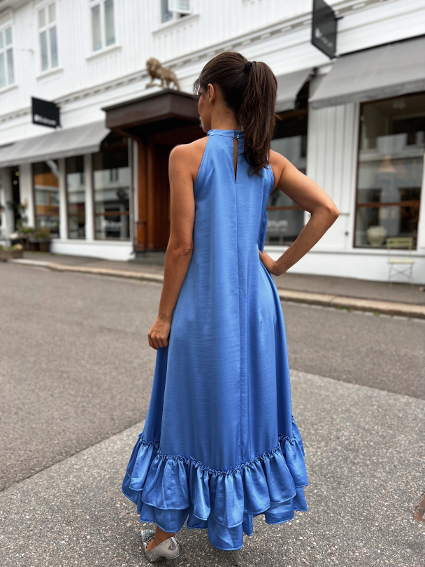 Eleanor Halterneck Long Dress - Blue Bonnet - Image 2