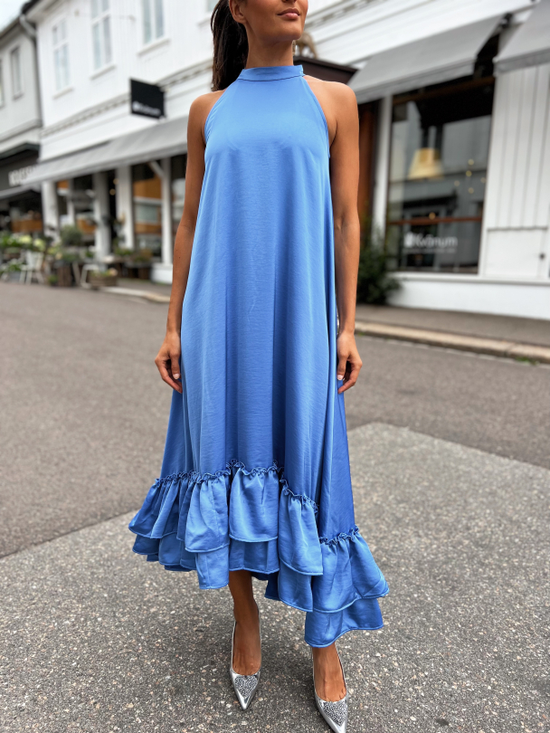 Eleanor Halterneck Long Dress - Blue Bonnet - Image 1