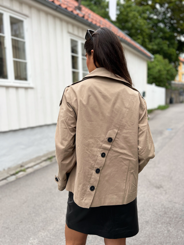 Minki Short Trench Coat - Silver Mink  - Image 3