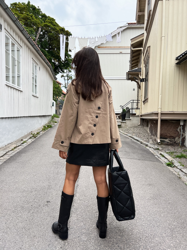 Minki Short Trench Coat - Silver Mink  - Image 4
